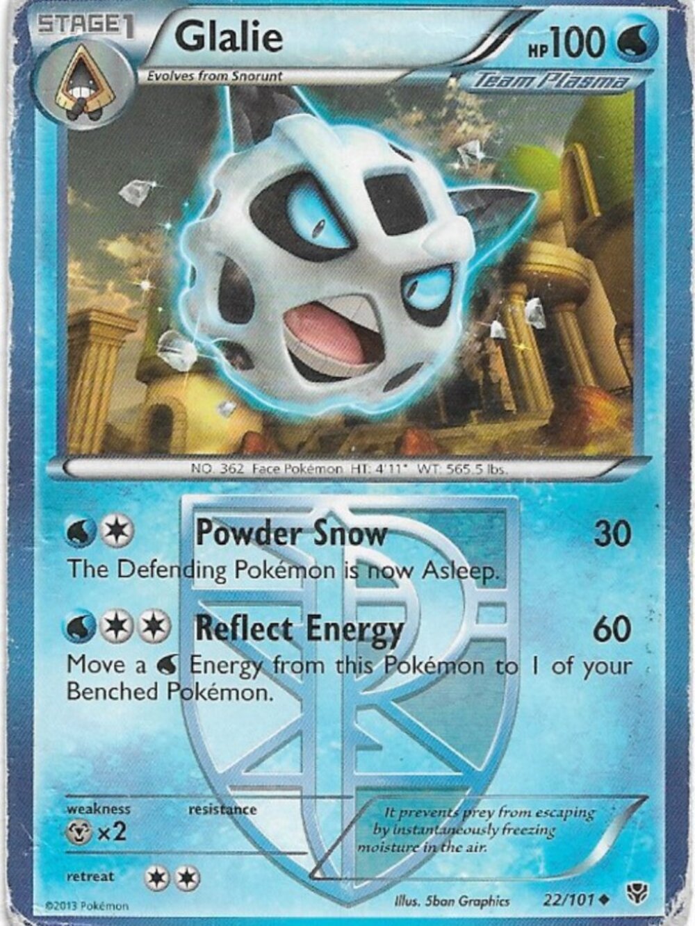 Pokemon Glalie 22/101 Plasma Blast HP